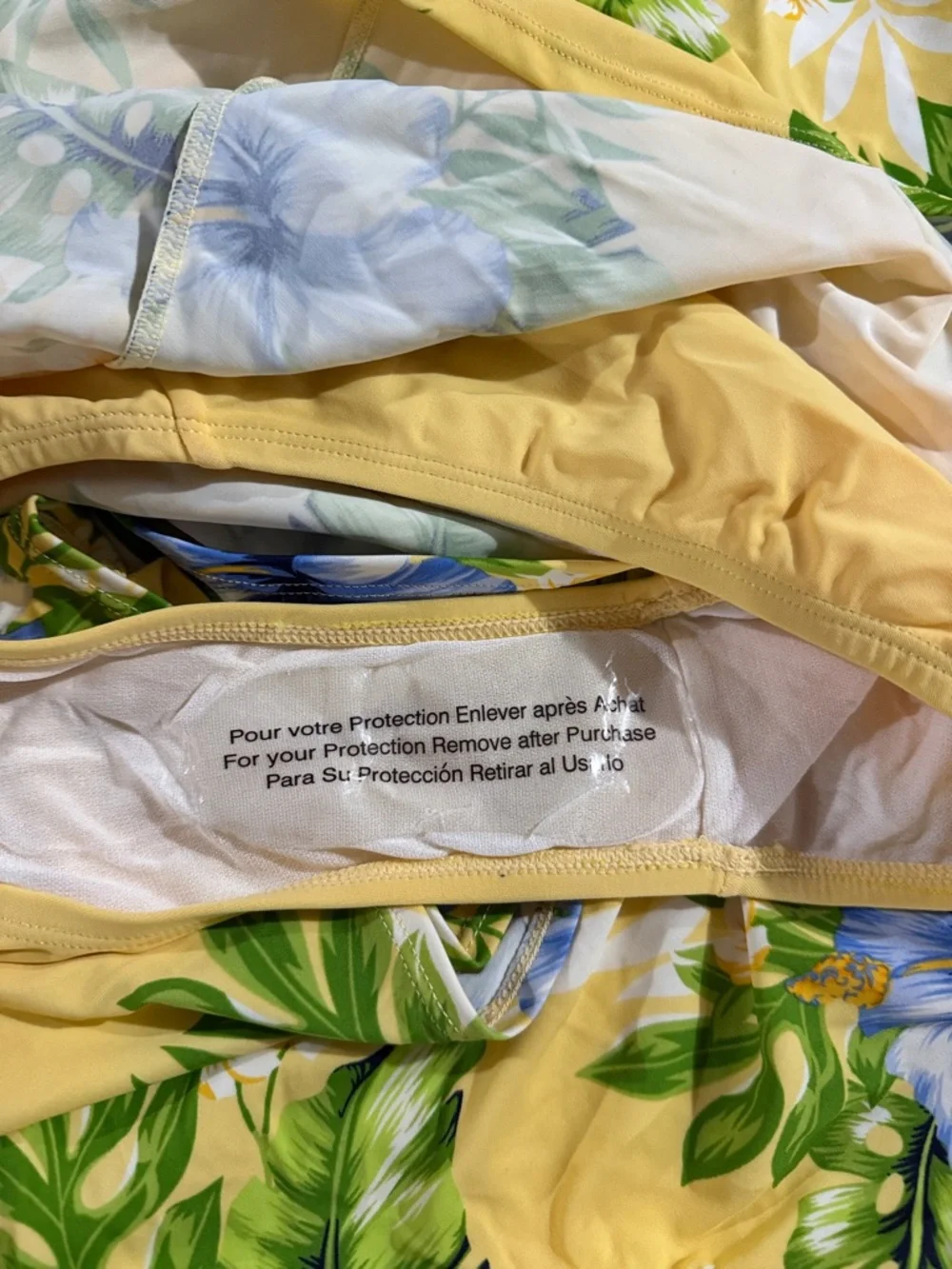 Jantzen Yellow Floral Tankini with Blue & Green Tropical Print Size 16 - Picture 4 of 6
